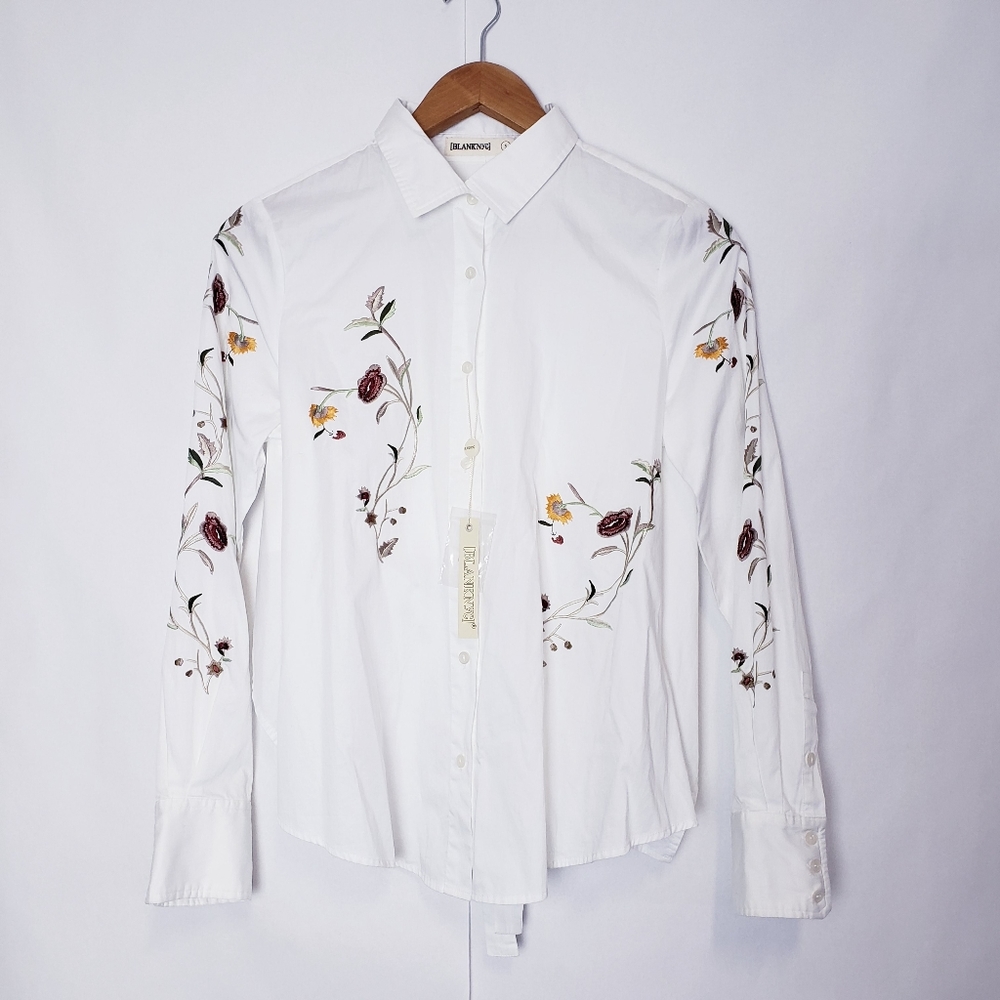 NWT BLANK NYC "In Bloom" Embroidered Cropped Top